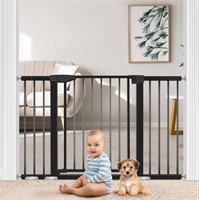 Yacul Baby Gate with Door, 29.3-51.5 Extra Wide