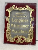 LONGINES WITTNAUER watches advertising glass sign