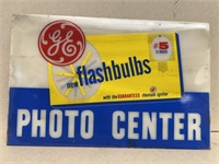GE flash bulb photo center advertising plastic