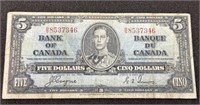 Canada 1937 Five Dollar Bill!