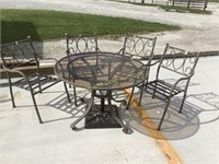 Glass Top Table Patio Set