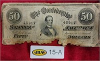 Confederate States Of America Fifty Dollars Note