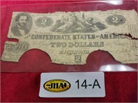 Confederate States Of America Two Dollars Note