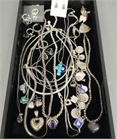 Group of assorted sterling silver jewelry -