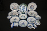 Lot of M.A. Hadley Pottery; plates, bowls, cups