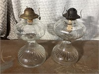 2 oil lamps, no globes