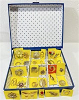 Jewelry Box Full of Pins/Brooches, Many are
