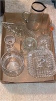 Lot of mixed clear glass pieces