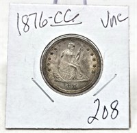 1876-CC Quarter Unc.
