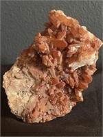 Tangerine pointy quartz hematite specimen