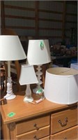 3 Table Lamps & Extra Shade