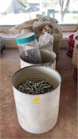 Assorted containers of screws, bolts etc.