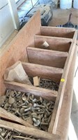 5 bin wooden bolt organizer, contents included