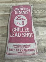 Lawerence brand chilled lead shot. Says 25lbs