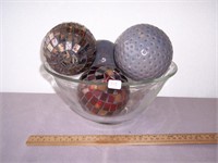 Lot of 4 Decorative Home Decor Balls