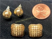 gold earrings- possibly marked 14kt