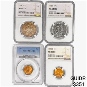[4] 1934-1956 US Varied Coinage NGC,PCGS MS