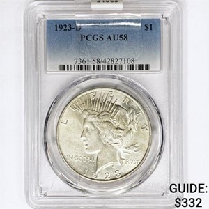 1923-D Silver Peace Dollar PCGS AU58