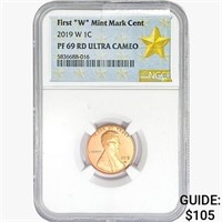 2019-W Shield Cent NGC PF69 RD UC 1st W