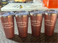 4pk Thank You for Being Awe16oz Tumbler Copper
