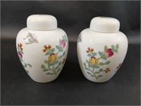 Two Elizabeth Arden Ceramic Jars with Lids
