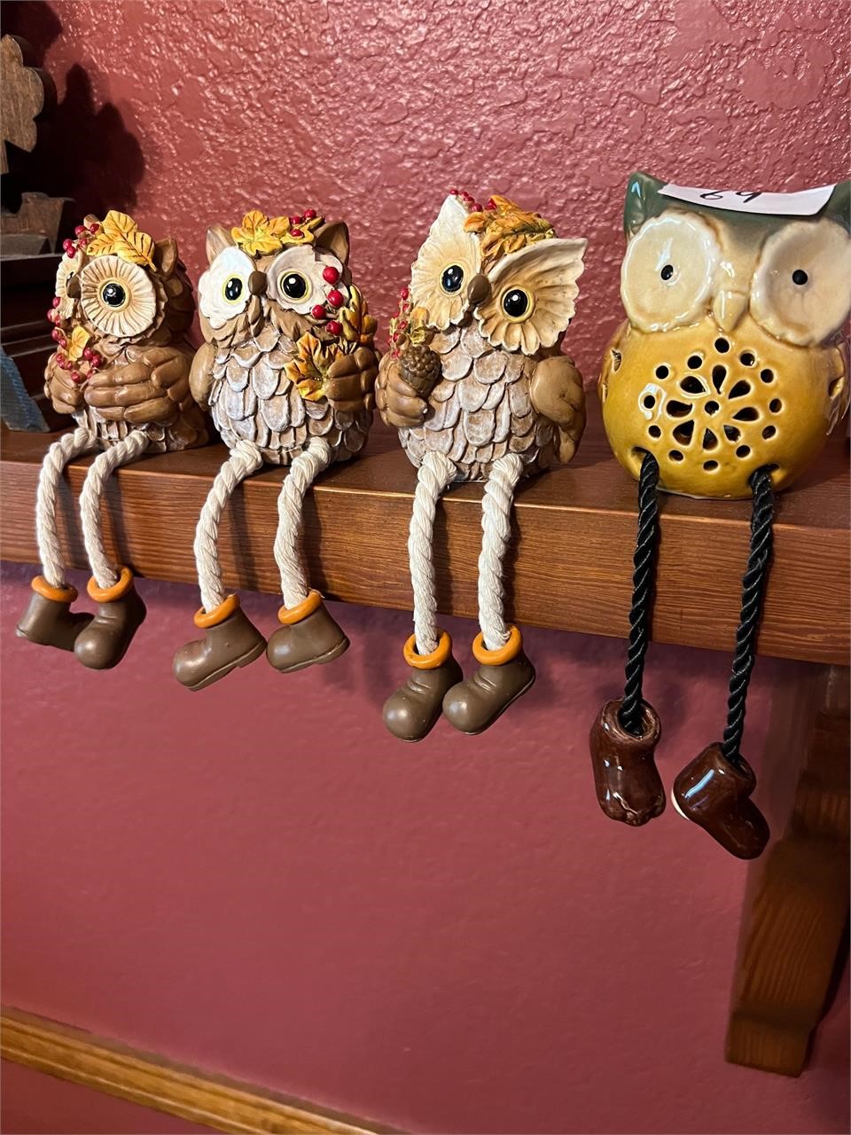 4 DECORATIVE OWLS