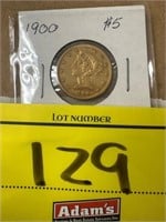 1900 LIBERTY 5 DOLLAR GOLD PIECE