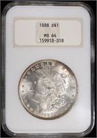 1888 MORGAN DOLLAR NGC MS64