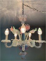 Handblown Glass Floral Chandelier