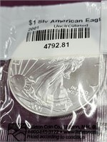 2001 Silver American Eagle 1 oz Fine Silver.