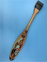 Carved wood Tlingit style paddle, 19.5" imported