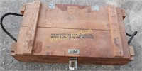 vintage wooden ammo box