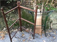 2 X VINTAGE CLOTHES HORSES & IRONING BOARD