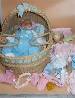 American Girl Bitty Baby Doll Moses Lullaby Basket