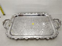 silver coloured serving tray