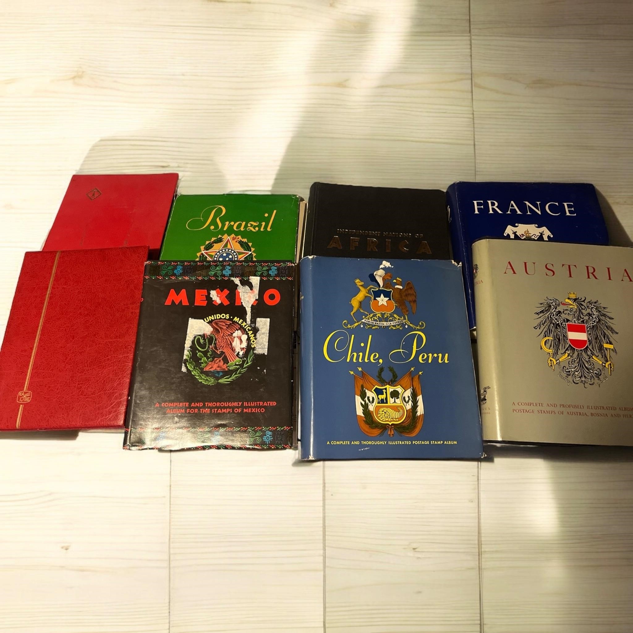 8 Stamp Collectors Albums of Different Countries