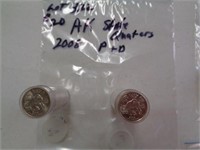 AK 2008 State Quarters P & D 2 $10 Rolls