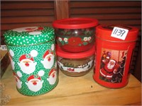 vintage christmas tins/jars