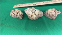 3 small dogtooth Calcite stones