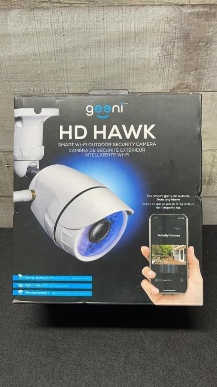 New In Box Geeni HD Hawk Smart WIFI Outdoor Securi