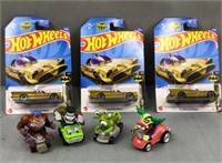 7 toy cars - the 3 hot wheels are identical