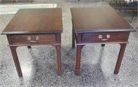 Pair Mahogany End Tables