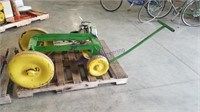 Metal cart painted JD green & yellow
