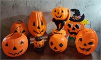 Halloween trick or treat buckets, decorations