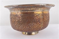 Antique Islamic Safavid Tinned Copper Bowl