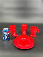 EZ POUR CHICAGO COWBOY SET BOOTS CUPS HAT BOWL