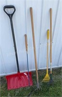 Snow Shovel, Mini Rakes, Weed Chopper