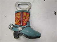 Solid Cast Iron Western Boot Bottle Opener