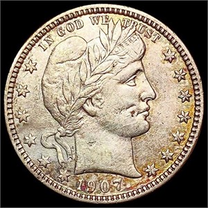 1907-D Barber Quarter NEARLY UNCIRCULATED