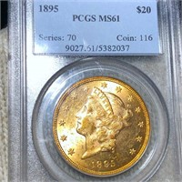 1895 $20 Gold Double Eagle PCGS - MS61